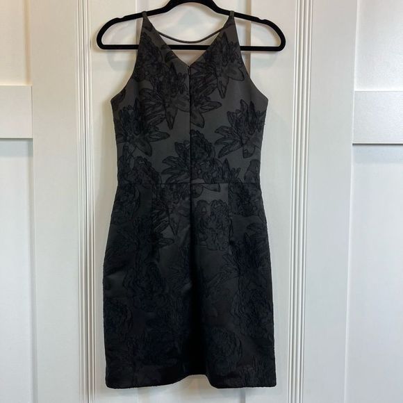 Dress the Population Kennedy Illusion Plunging Dress Black Size M - Picture 3 of 10